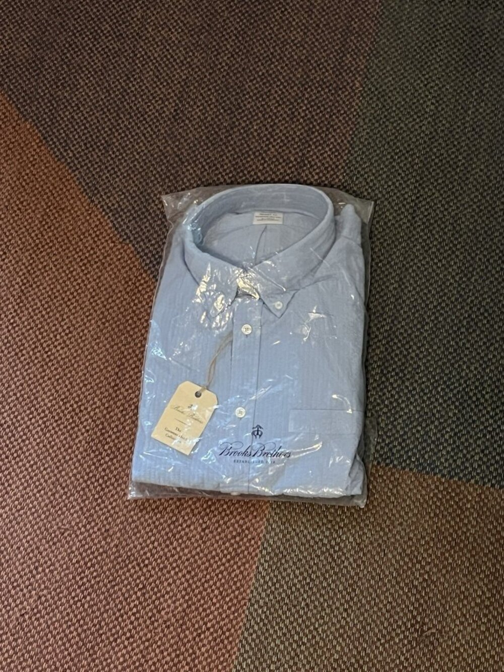 New Brooks Brothers Blue L Lg Regent Fit Button Up “Garment Dyed” Shirt -MSRP 90